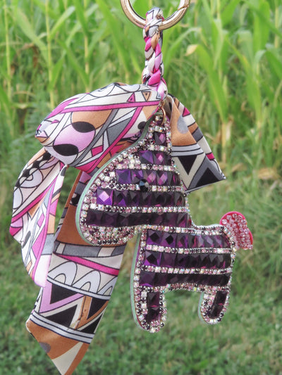 Purple Sparkle Pony Keychain