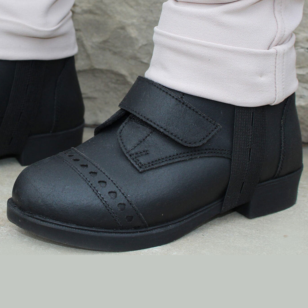 Belle & Bow Velcro Closure Paddock Boots, Little Kids Sizes 6 - 12 (Black only)